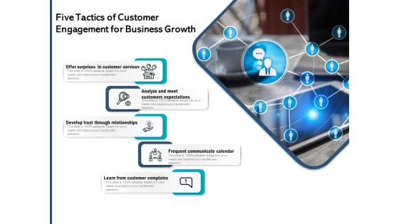 Five Tactics Of Customer Engagement For Business Growth Ppt PowerPoint Presentation Show Images PDF