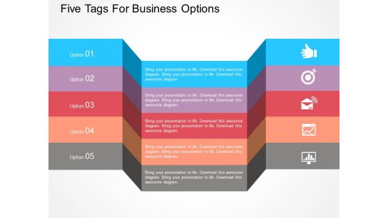 Five Tags For Business Options Powerpoint Template