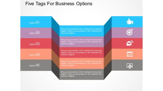 Five Tags For Business Options Powerpoint Template