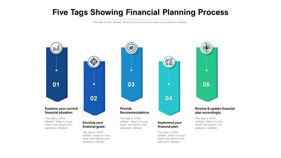 Five Tags Showing Financial Planning Process Ppt PowerPoint Presentation Professional Microsoft PDF