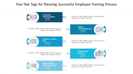 Five Text Tags For Planning Successful Employee Training Process Ppt Professional Vector PDF Five Text Tags For Planning Successful Employee Training Process Ppt Professional Vector PDF