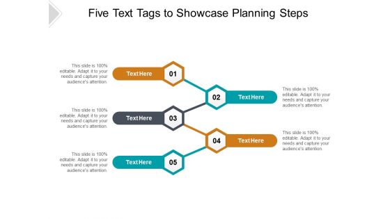 Five Text Tags To Showcase Planning Steps Ppt PowerPoint Presentation Show Graphic Tips