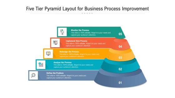 Five Tier Pyramid Layout For Business Process Improvement Ppt PowerPoint Presentation File Professional PDF