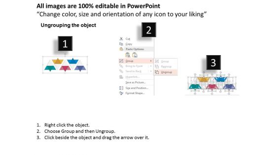 Five Triangles With Business Icon Process Chart Powerpoint Template