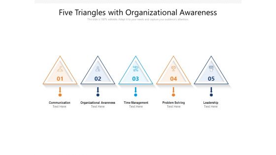 Five Triangles With Organizational Awareness Ppt PowerPoint Presentation File Maker PDF