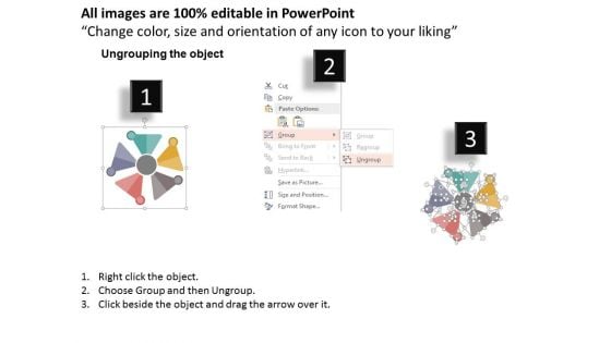 Five Wings Around Circle With Icons Powerpoint Templates