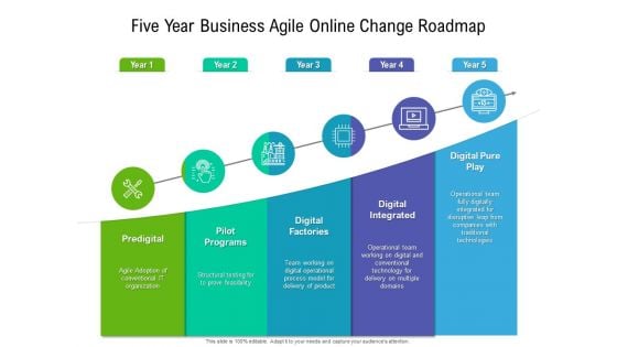 Five Year Business Agile Online Change Roadmap Infographics