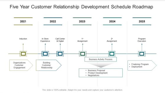 Five Year Customer Relationship Development Schedule Roadmap Inspiration