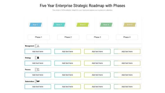 Five Year Enterprise Strategic Roadmap With Phases Slides