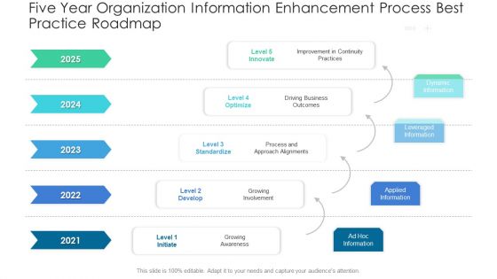 Five Year Organization Information Enhancement Process Best Practice Roadmap Demonstration