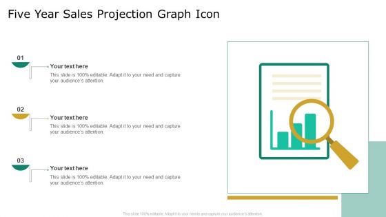 Five Year Sales Projection Graph Icon Graphics PDF