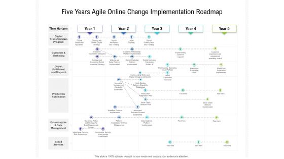 Five Years Agile Online Change Implementation Roadmap Portrait