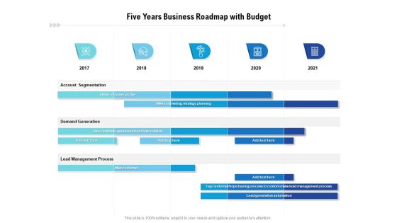 Five Years Business Roadmap With Budget Graphics Five Years Business Roadmap With Budget Graphics