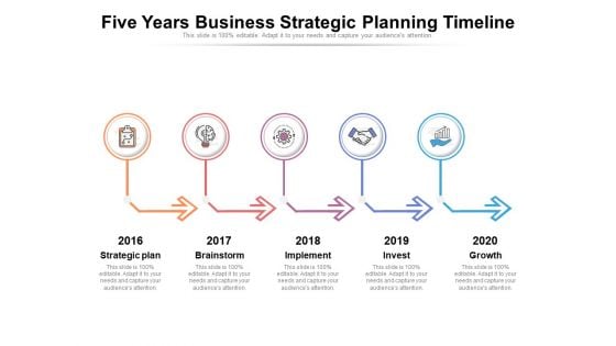 Five Years Business Strategic Planning Timeline Ppt PowerPoint Presentation Gallery Professional PDF