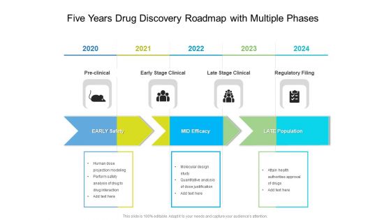 Five Years Drug Discovery Roadmap With Multiple Phases Brochure