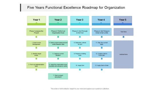 Five Years Functional Excellence Roadmap For Organization Ideas