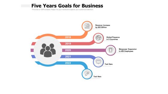 Five Years Goals For Business Ppt PowerPoint Presentation Infographics Layouts