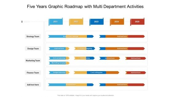 Five Years Graphic Roadmap With Multi Department Activities Introduction