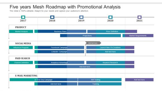 Five Years Mesh Roadmap With Promotional Analysis Infographics