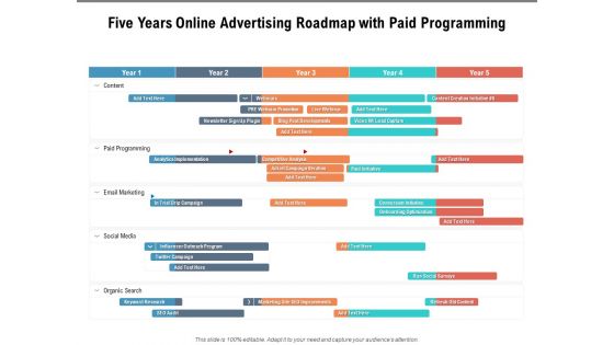 Five Years Online Advertising Roadmap With Paid Programming Template