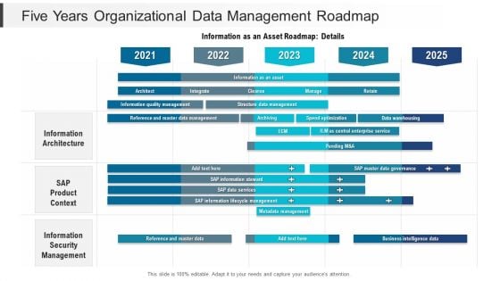 Five Years Organizational Data Management Roadmap Introduction