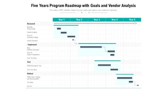 Five Years Program Roadmap With Goals And Vendor Analysis Download Five Years Program Roadmap With Goals And Vendor Analysis Download