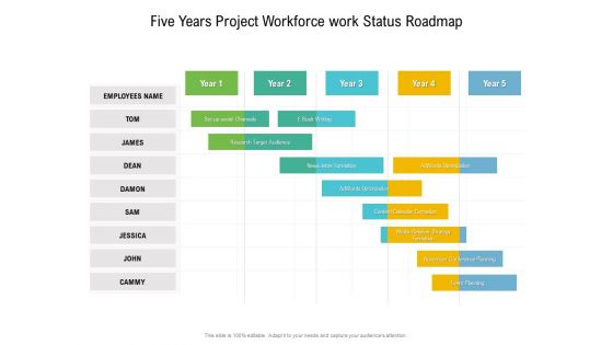 Five Years Project Workforce Work Status Roadmap Professional