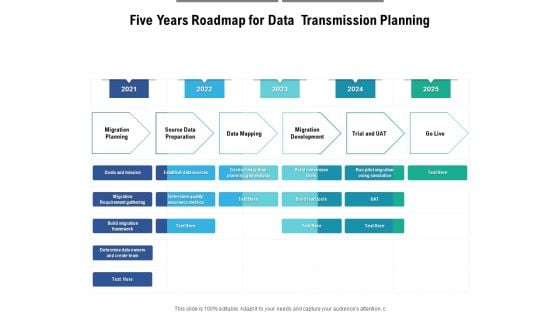 Five Years Roadmap For Data Transmission Planning Graphics