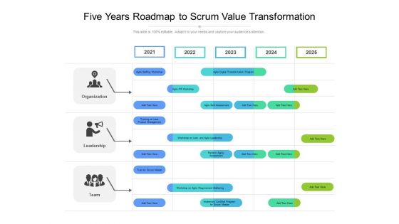 Five Years Roadmap To Scrum Value Transformation Demonstration Five Years Roadmap To Scrum Value Transformation Demonstration