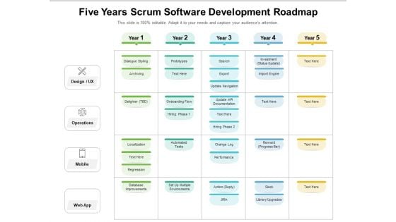Five Years Scrum Software Development Roadmap Graphics Five Years Scrum Software Development Roadmap Graphics