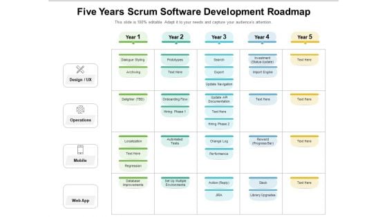 Five Years Scrum Software Development Roadmap Graphics