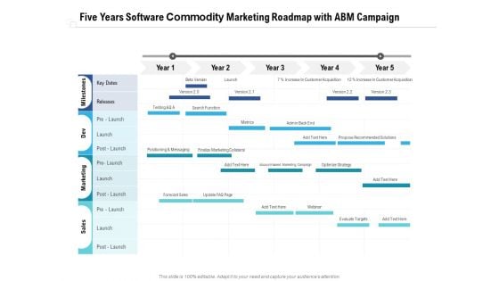 Five Years Software Commodity Marketing Roadmap With Abm Campaign Diagrams