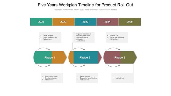 Five Years Workplan Timeline For Product Roll Out Diagrams