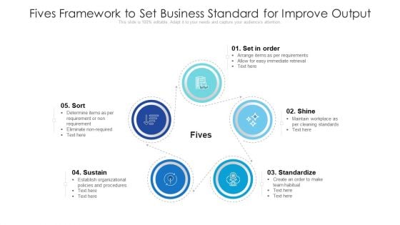 Fives Framework To Set Business Standard For Improve Output Ppt Gallery Graphics Tutorials PDF