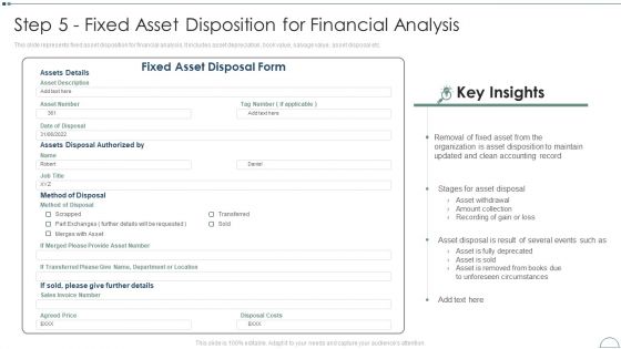 Fixed Asset Management Framework Implementation Step 5 Fixed Asset Disposition For Financial Analysis Download PDF