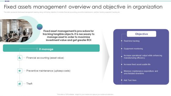 Fixed Assets Management Overview And Objective In Organization Organization Physical Assets Infographics PDF