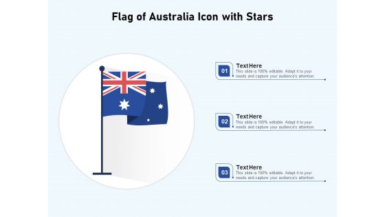 Flag Of Australia Icon With Stars Ppt PowerPoint Presentation Gallery Layout PDF