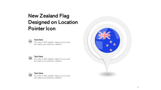 Flag Of New Zealand Location Cloudy Sky Ppt PowerPoint Presentation Complete Deck