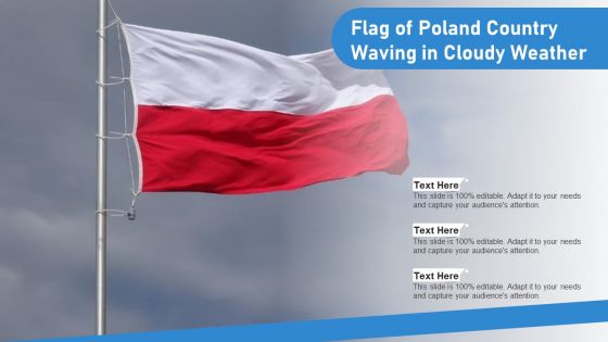 Flag Of Poland Country Waving In Cloudy Weather Ppt Professional Clipart PDF