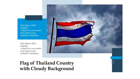 Flag Of Thailand Country With Cloudy Background Ppt PowerPoint Presentation File Grid PDF