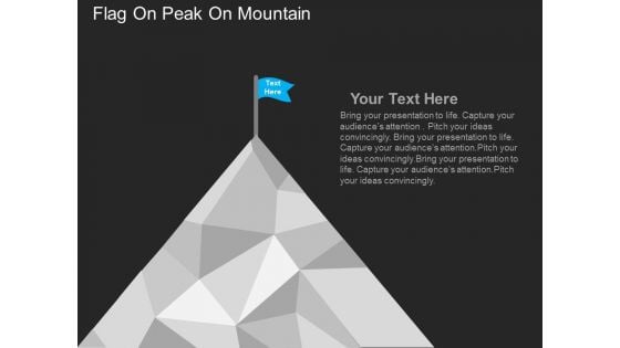 Flag On Peak On Mountain Powerpoint Templates