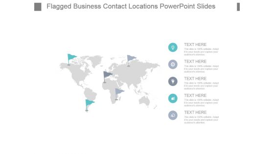 Flagged Business Contact Locations Powerpoint Slides