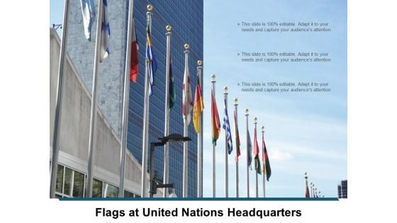 Flags At United Nations Headquarters Ppt PowerPoint Presentation Pictures Themes