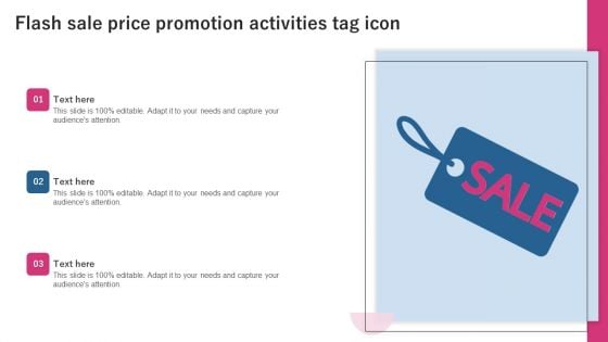 Flash Sale Price Promotion Activities Tag Icon Ppt Outline Background Image PDF