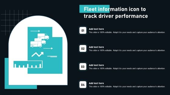 Fleet Information Icon To Track Driver Performance Professional PDF