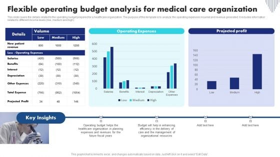 Flexible Operating Budget Analysis For Medical Care Organization Background PDF