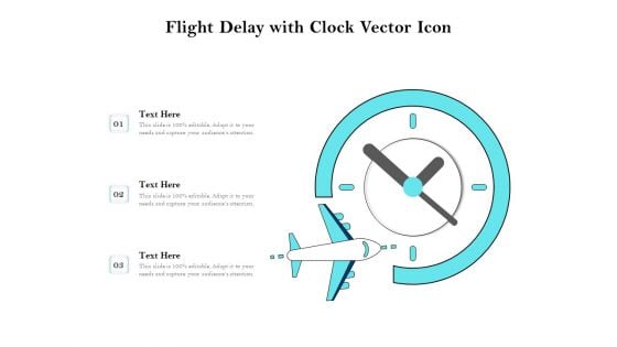 Flight Delay With Clock Vector Icon Ppt PowerPoint Presentation Model Picture PDF