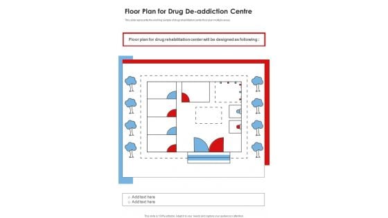 Floor Plan For Drug De Addiction Centre One Pager Sample Example Document