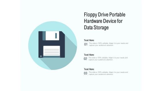 Floppy Drive Portable Hardware Device For Data Storage Ppt PowerPoint Presentation Portfolio Background Images