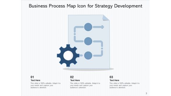 Flow Chart Icon Strategy Development Ppt PowerPoint Presentation Complete Deck